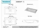 Умывальник мебельный Комфорт 75 литьевой мрамор Marco Умывальник мебельный Комфорт 75 литьевой мрамор Marco