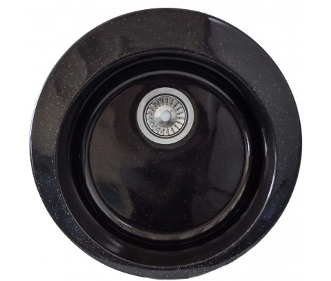 Мойка круглая 490*190мм SIMGRAN S-1 ЧЕРНАЯ ГЛЯНЕЦ