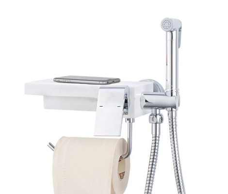 Смеситель с гигиеническим душем G7296 белый Gappo