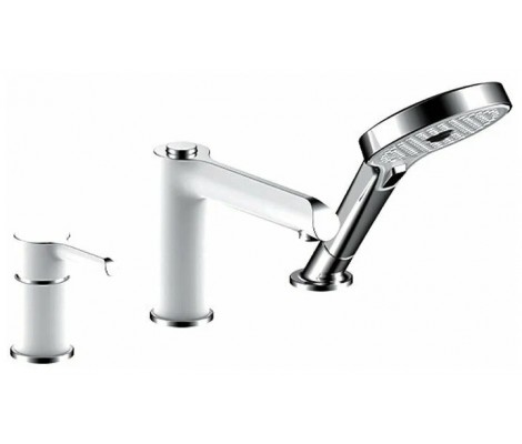 Смеситель врезной G1103-8 в борт ванны, белый/хром, &Oslash;40мм, лейка 1 режим Gappo