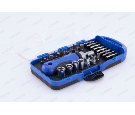 Набор отвёртка трещотка+биты 30 предметов Тундра Набор отвёртка трещотка+биты 30 предметов Тундра