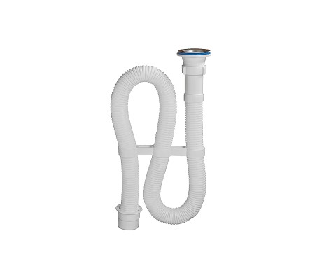 Сифон гофрирован 1 1/2 *40 белый, длина 1500мм (переходник на 50мм) АС-30112 Орио 