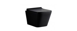 Унитаз подвесной 5171 МВ матовый чёрный, безободковый, крышка дюроп,горизонт выпуск CeramaLux