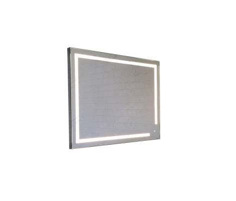 Зеркало 60*80 LED подсветкой 4000К 9,6 Вт/м с сенсорный выключатель, унив. крепление 408 в стальн алюм.проф КЗСК