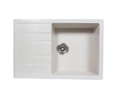 Мойка керамогранитная S-19 прямоугольная белый крап глянец Simgran