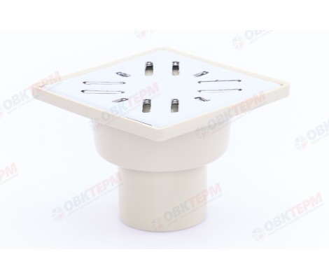 Трап для душевых и ванных комнат 50 вертикальный, нержавеющая сталь 100*101 Татполимер