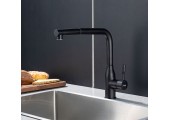 Смеситель д/кухни черный F6096-6 выдвижная лейка (Ø35, на гайке) FRAP Смеситель д/кухни черный F6096-6 выдвижная лейка (Ø35, на гайке) FRAP