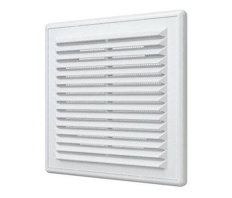 Решетка пластмассовая наклонная с сеткой, с рамкой 1515Р Эра Вент
