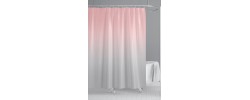 Шторка для ванной SCT-005-180x180 из полиэстера узор розово-серый Zerix