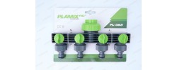 Планка адаптер распределительная с 4-мя запорными кранами ABS PL-463 PLAMIX