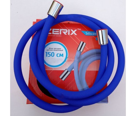 Шланг для душа Silicon F12 синий 150см Zerix
