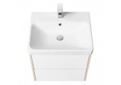 Тумба подвесная 55, Сканди 55 Белый/Дуб Верона под умывальник Адриана 55 Aquaton
