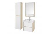Тумба подвесная 55, Сканди 55 Белый/Дуб Верона под умывальник Адриана 55 Aquaton