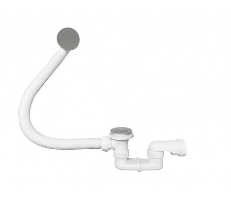 Сифон для ванн плоский Агура с переливом 60см и гибкой трубой 1 1/2