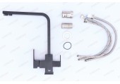 Смеситель для кухни F43802-6 черный с подключением фильтра Frap