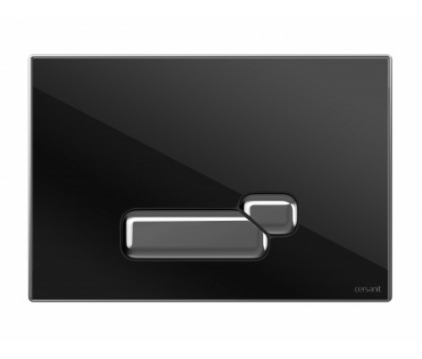 Кнопка Actis универсальная к инсталляции Aqua стекло черный глянец Cersanit