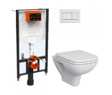 Инсталляция S20 с унитазом 9004B003-7207 с сиденьем SC с клавишей смыва хром VitrA Инсталляция S20 с унитазом 9004B003-7207 с сиденьем SC с клавишей смыва хром VitrA