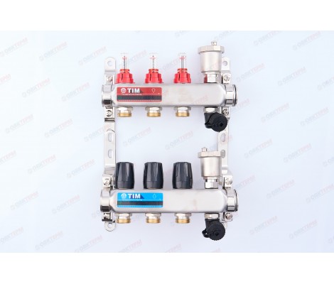 Коллектор с расходомерами без кранов нерж 1