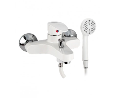 Смеситель для ванную, короткий излив, шаровый, из АБС пластика белый Brimix