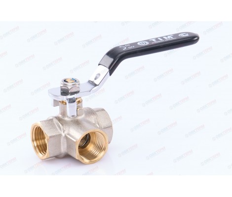 Кран 3-ходовой шаровый TIM 1/2