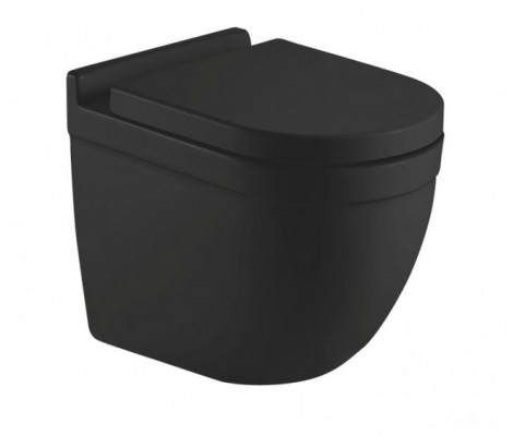 Унитаз подвесной 2198 МВ матовый чёрный, безободковый, крышка дюроп,горизонт выпуск CeramaLux Унитаз подвесной 2198 МВ матовый чёрный, безободковый, крышка дюроп,горизонт выпуск CeramaLux