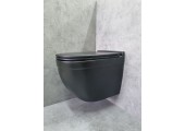 Унитаз подвесной 2198 МВ матовый чёрный, безободковый, крышка дюроп,горизонт выпуск CeramaLux Унитаз подвесной 2198 МВ матовый чёрный, безободковый, крышка дюроп,горизонт выпуск CeramaLux