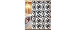 Штора для ванной из полиэтилена (Узор черно-белый) ZERIX SCP-005-180x180