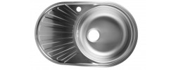 Мойка врезная овальная 48x77R * 0,60мм + сифон Vladix  