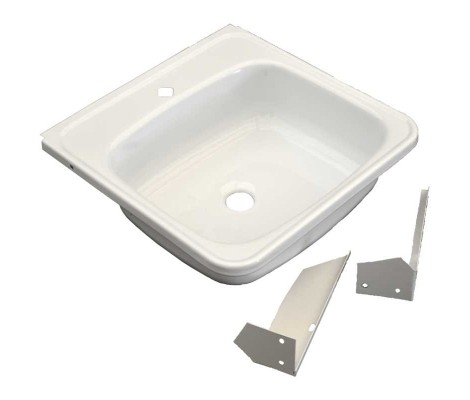 Мойка стальная эмаль с кронштейнами Antika