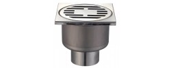 Душевой трап из нержавеющей стали Drain-01-10x10-180 прямой отвод 100x100мм Mixxus  