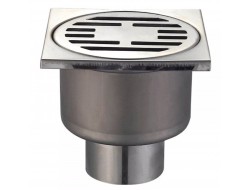 Душевой трап из нержавеющей стали Drain-01-10x10-180 прямой отвод 100x100мм Mixxus  