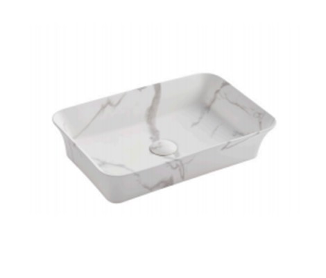 Раковина накладная на столешницу REDO RD-446MR белый мрамор (500*320*130 мм)