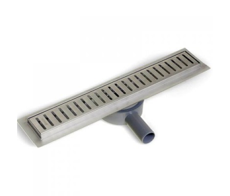 Трап-лоток для душевой кабины 50 см нержавеющая сталь, с фланцем поворотный BAD535003 TIM