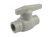 Кран шаровый полнопроходной 63 латунный шар серый PP-R RTP