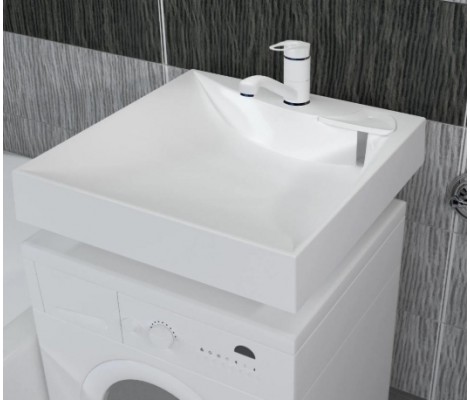 Умывальник BR-1 белый для установки над стиральной машиной с креплением (580*585*100)