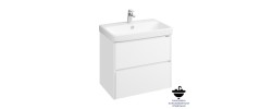 Тумба подвесная 70, Сканди 70 Белый матовый/Белый глянец под умывальник Адриана 70 Aquaton