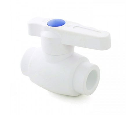 Кран шаровый полнопроходной 20 латунный шар, белый RTP