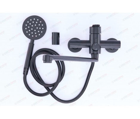 Смеситель д/ванны нерж/сталь ZERIX DAX-006 (EURO) BLACK  12 шт/ящ